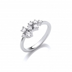 925 Sterling Silver CZ Fancy Leaf Ring