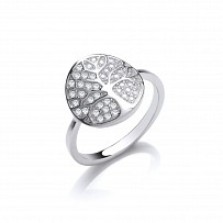925 Sterling Silver CZ Fancy Tree Of Life Ring