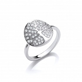 925 Sterling Silver CZ Fancy Tree Of Life Ring