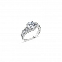 925 Sterling Silver Ladies CZ Fancy Riing