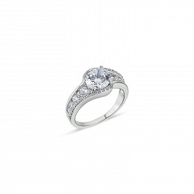 925 Sterling Silver Ladies CZ Fancy Riing