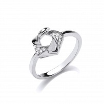 925 Sterling Silver CZ Cutout Flower Ring