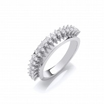 Silver CZ Claw Set Fancy Ring