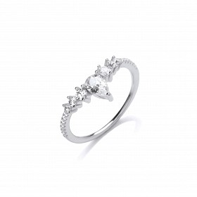 Silver CZ Crown Style Ring