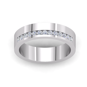 Silver PT Plate 11 Stone Half Eternity Ring