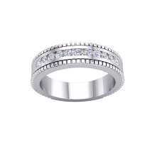 Silver CZ Vintage Design Half Eternity Ring