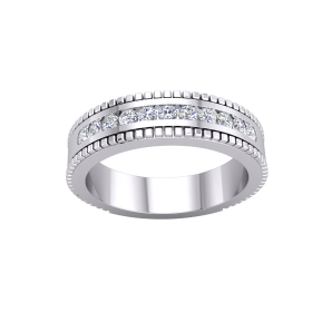 Silver CZ Vintage Design Half Eternity Ring