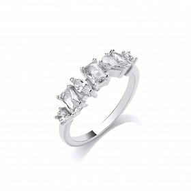 Silver CZ Multi Shape Fancy Ring
