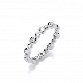 Silver CZ Round Cut Full Eternity Ring