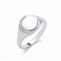 925 Sterling Silver Round Signet Ring