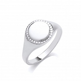 925 Sterling Silver Round Signet Ring