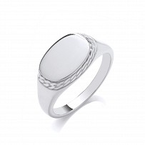 925 Sterling Silver Oval Signet Ring