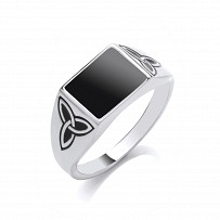 925 Sterling Silver Black Onyx Square Ring