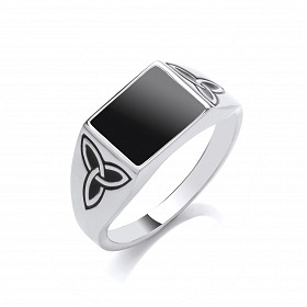 925 Sterling Silver Black Onyx Square Ring