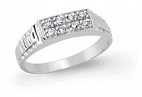 925 Sterling Silver & CZ Bar Kids Ring