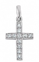 925 Sterling Silver Cubic Zirconia Small Cross
