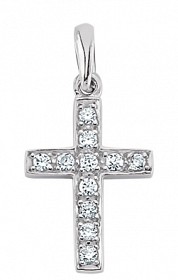 925 Sterling Silver Cubic Zirconia Small Cross