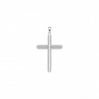 925 Sterling Silver CZ Pave Set Cross Pendant