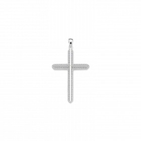 925 Sterling Silver CZ Pave Set Cross Pendant
