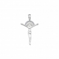 925 Sterling Silver CZ Crucifix Cross Pendant