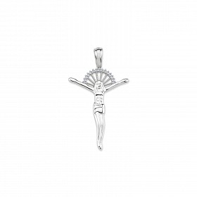 925 Sterling Silver CZ Crucifix Cross Pendant