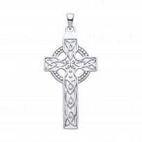 925 Sterling Silver Celtic Trinity Knot Cross Pendant