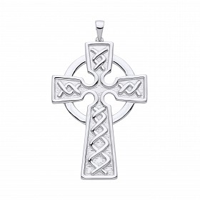 925 Sterling Silver Large Celtic Trinity Knot Cross Pendant
