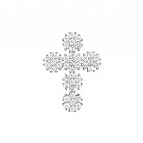 Silver CZ Cluster Cross Pendant