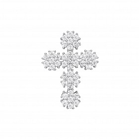 Silver CZ Cluster Cross Pendant