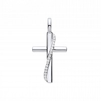 Silver CZ Fancy Cross Pendant