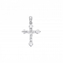Silver CZ Fancy Cross Pendant