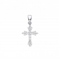 Silver CZ Fancy Cross Pendant