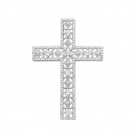 Silver CZ Cluster Cross Pendant