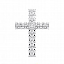 Silver CZ Fancy Cross Pendant