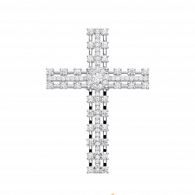 Silver CZ Fancy Cross Pendant