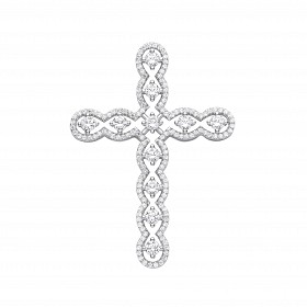 Silver CZ Fancy Cross Pendant