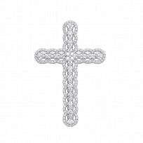 Silver CZ Fancy Cross Pendant