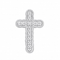 Silver CZ Fancy Cross Pendant