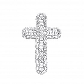 Silver CZ Fancy Cross Pendant