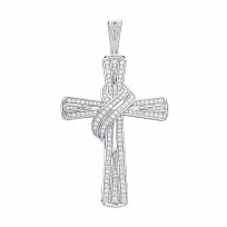 Silver CZ Fancy Cross Pendant