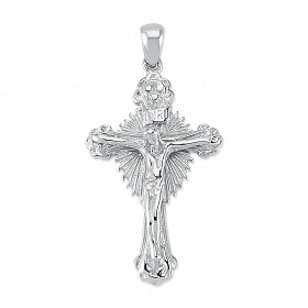 Silver Fancy Crucifix Cross Pendant