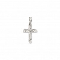 Silver CZ Fancy Cross Pendant