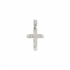 Silver CZ Fancy Cross Pendant