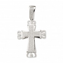 Silver CZ Fancy Cross Pendant