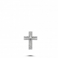 Silver CZ Fancy Cross Pendant
