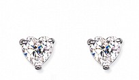 6mm Heart 925 Sterling Silver Stud Earrings (Pack of 5)