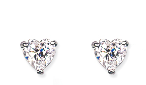 6mm Heart 925 Sterling Silver Stud Earrings (Pack of 5)