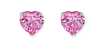 6mm Pink Heart Stud Earrings (Pack of 5)