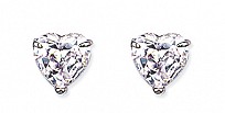 8mm Heart 925 Sterling Silver Stud Earrings
