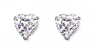 8mm Heart 925 Sterling Silver Stud Earrings